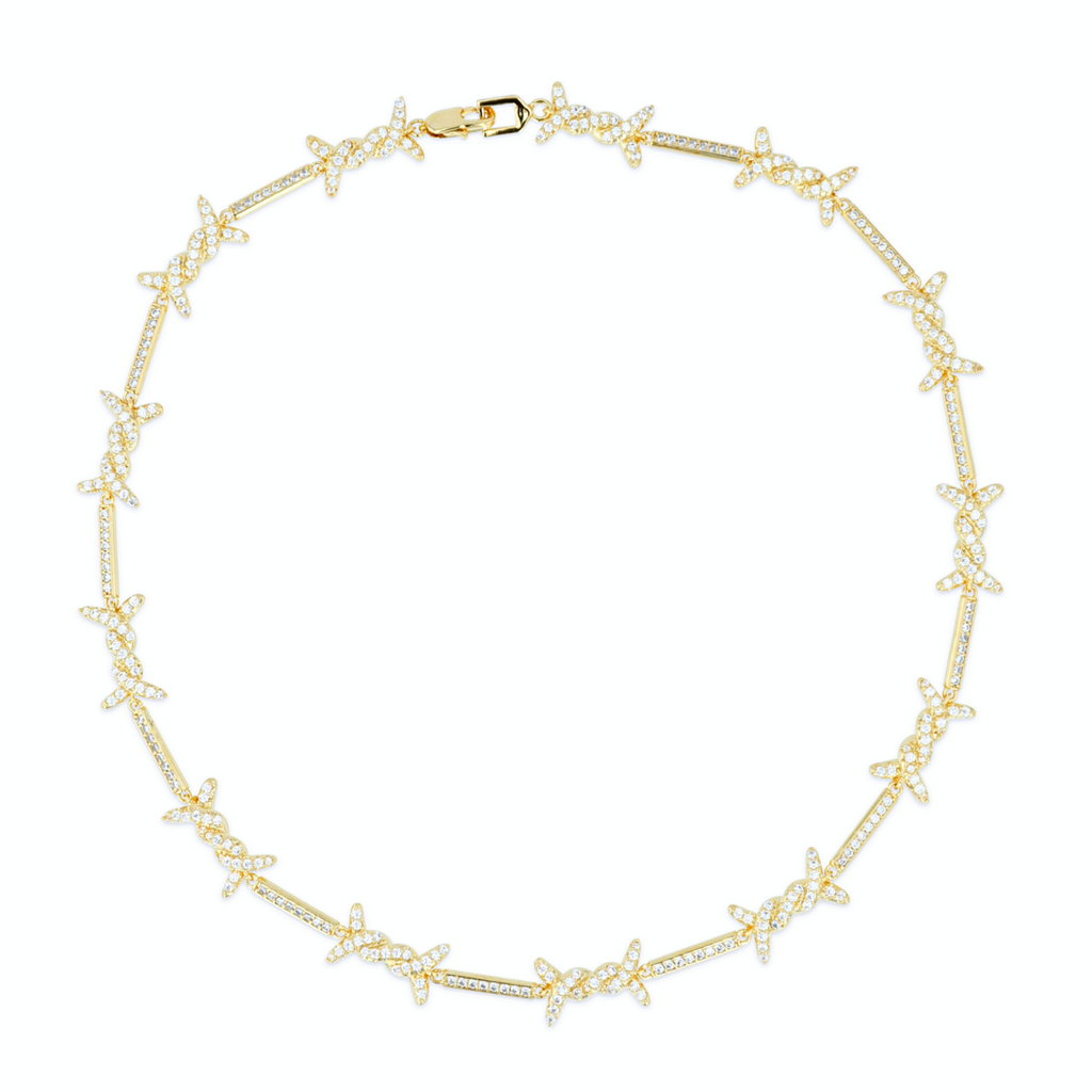 Barbed wire necklace on sale gold